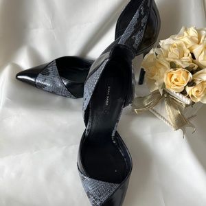 Zara Black/Gray Snakeskin Stiletto Heels 9